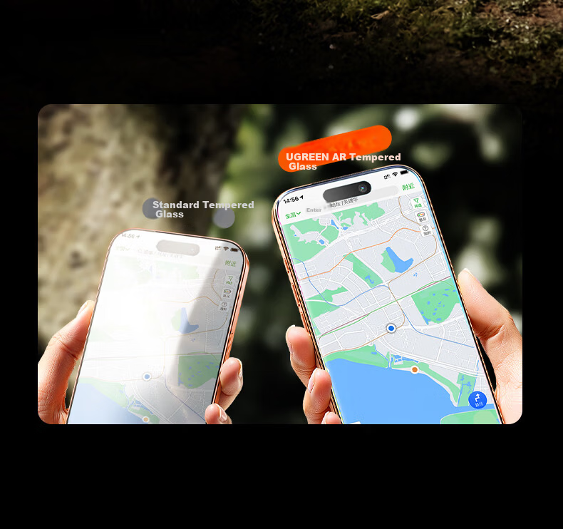 UGREEN 3D Curved AR Corning Ultra Tempered Glass Screen Protector for iPhone 17 Pro Max with Magnetic Sputtering AR Reflectance ≤0.75% 9