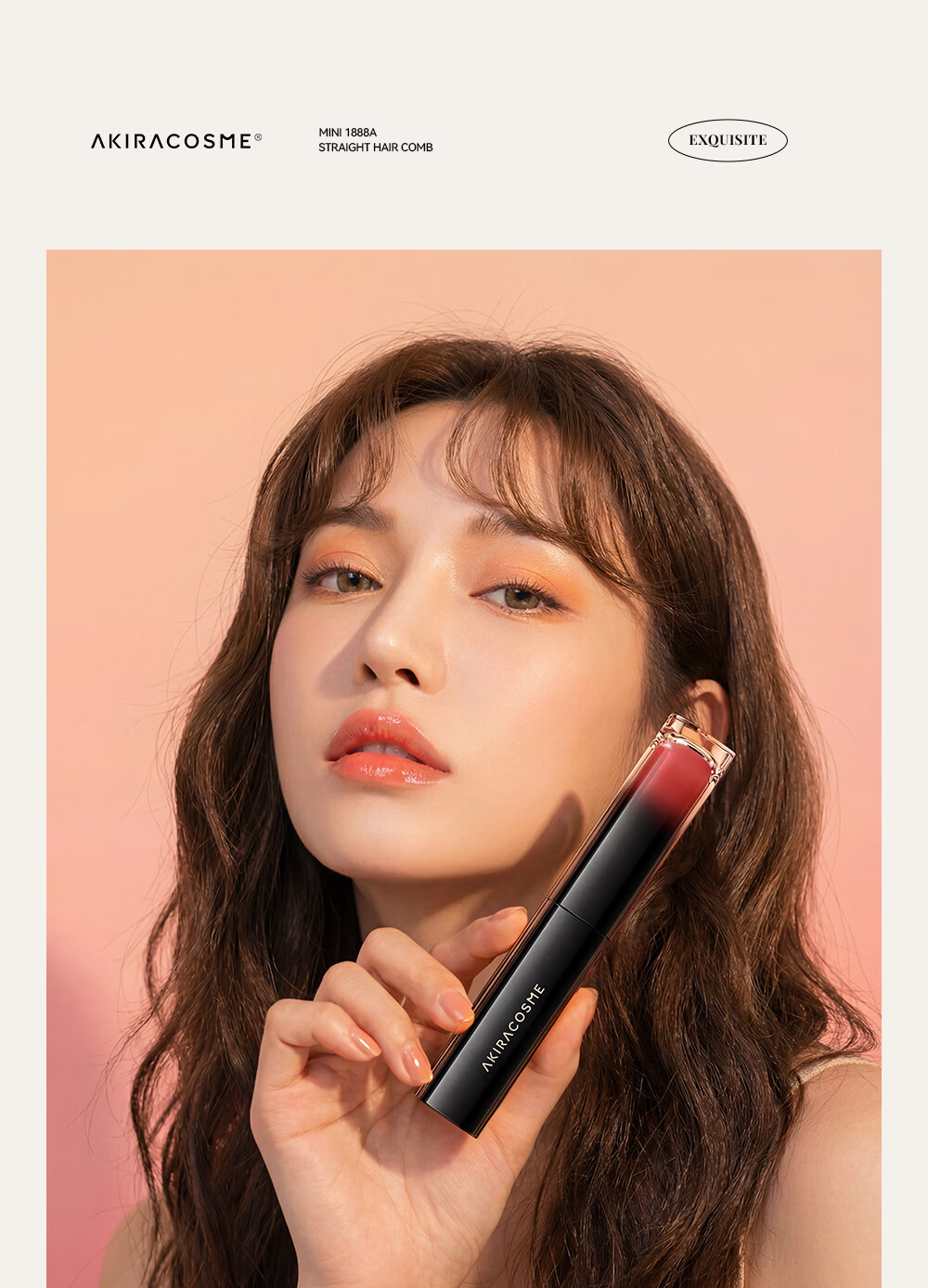 AKiracosme Lipstick Straightening Brush Mini Wireless Portable Negative Ion Constant Temperature Hair Care Home Dorm Lazy High Crown Bangs Comb 520 Gift 03SB Glowing Gold 19