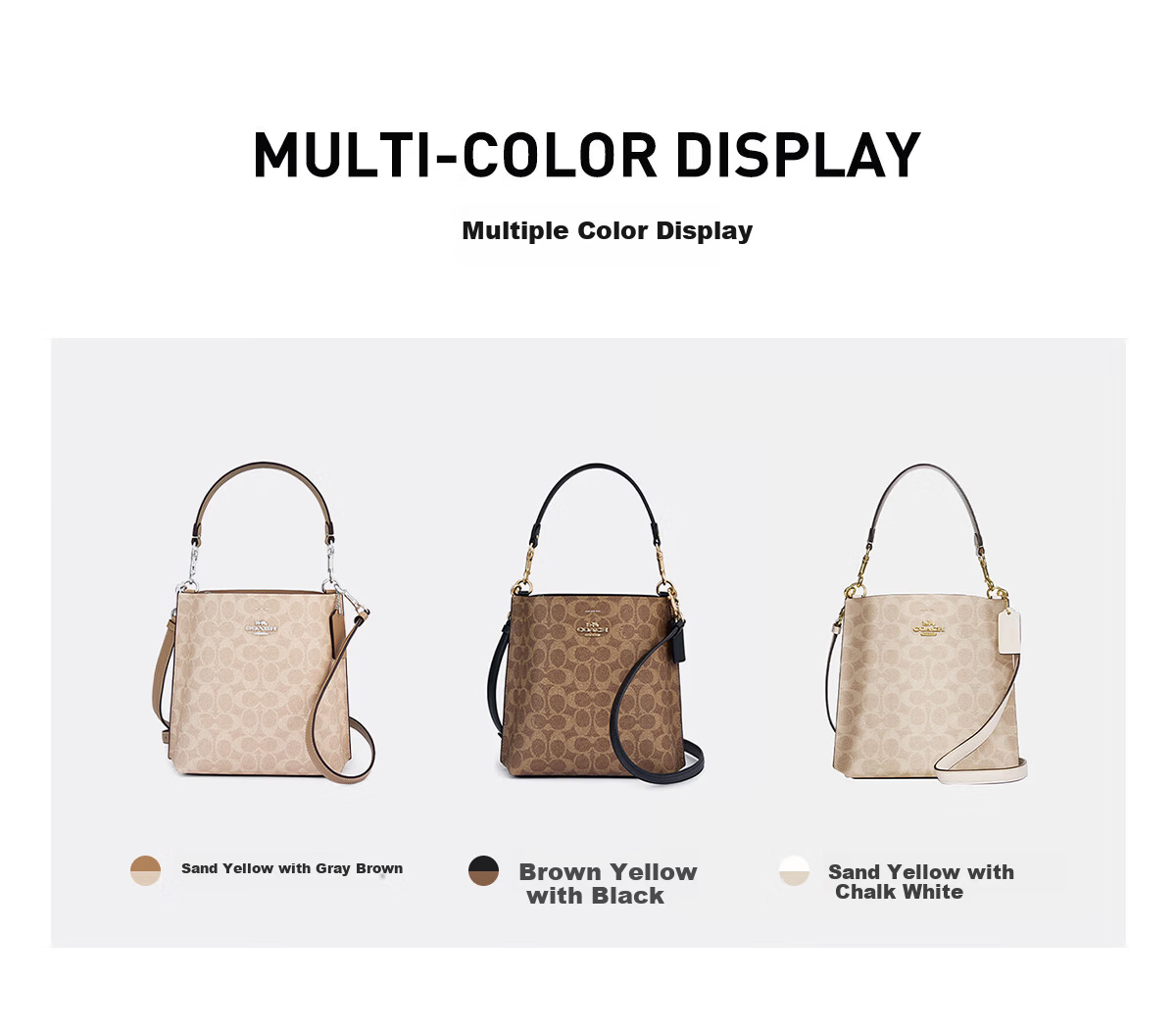 COACH [Brand Direct Supply] Women's Luxury MOLLIE Crossbody Bucket Bag CBQ33 Gift 1