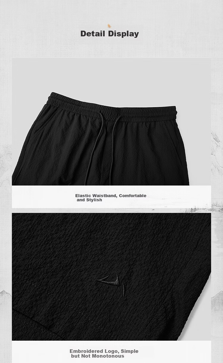 HLA Hailan Home Men's Casual Mid-Length Shorts 26 Mountain Elastic Waist Five-Point Pants Summer Men 5