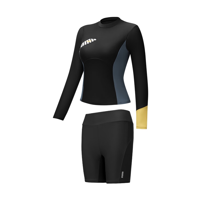 PUMA Women's Outdoor Surfing Casual Swimsuit High Elastic Slimming Body-Shaping 5A Antibacterial UV Protection Breathable Quick-Dry Swimwear