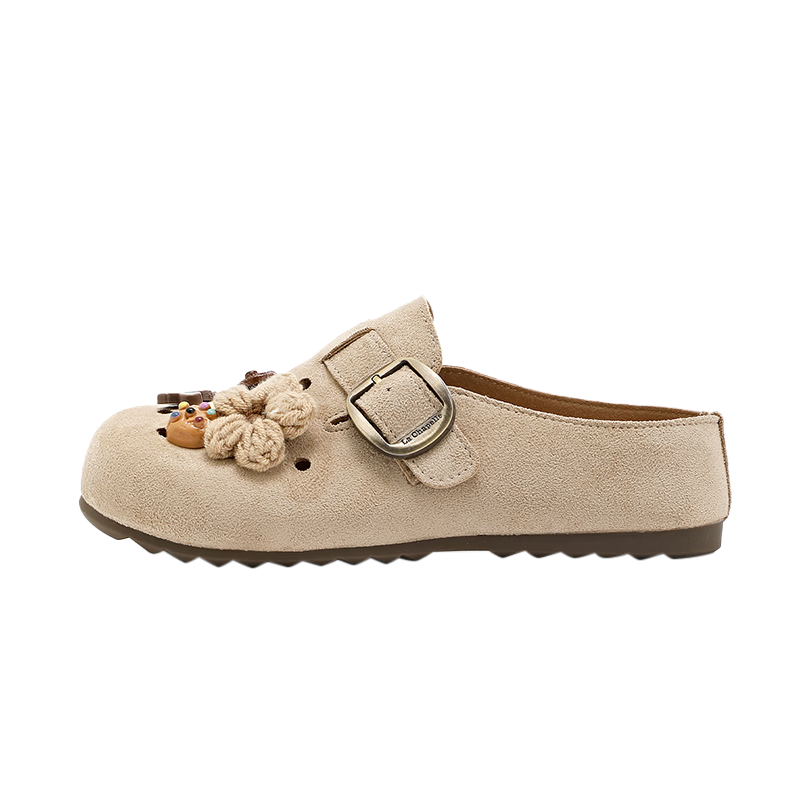 La Chapelle Women's Cartoon Birkenstock Style Summer Breathable Soft Sole Slip-On Sandals HP822 Apricot Size 39