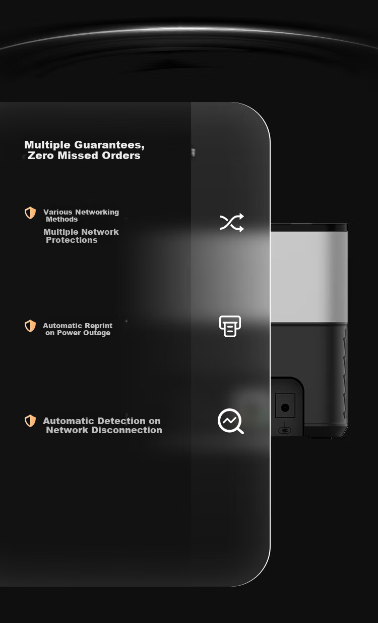 Meituan Waimai MT5C-AWE Automatic Order Printer with Auto Paper Cutting Wireless WiFi+4G+Ethernet Pharmacy Restaurant Ele.me JD Cloud Printer with Voice Broadcast 3