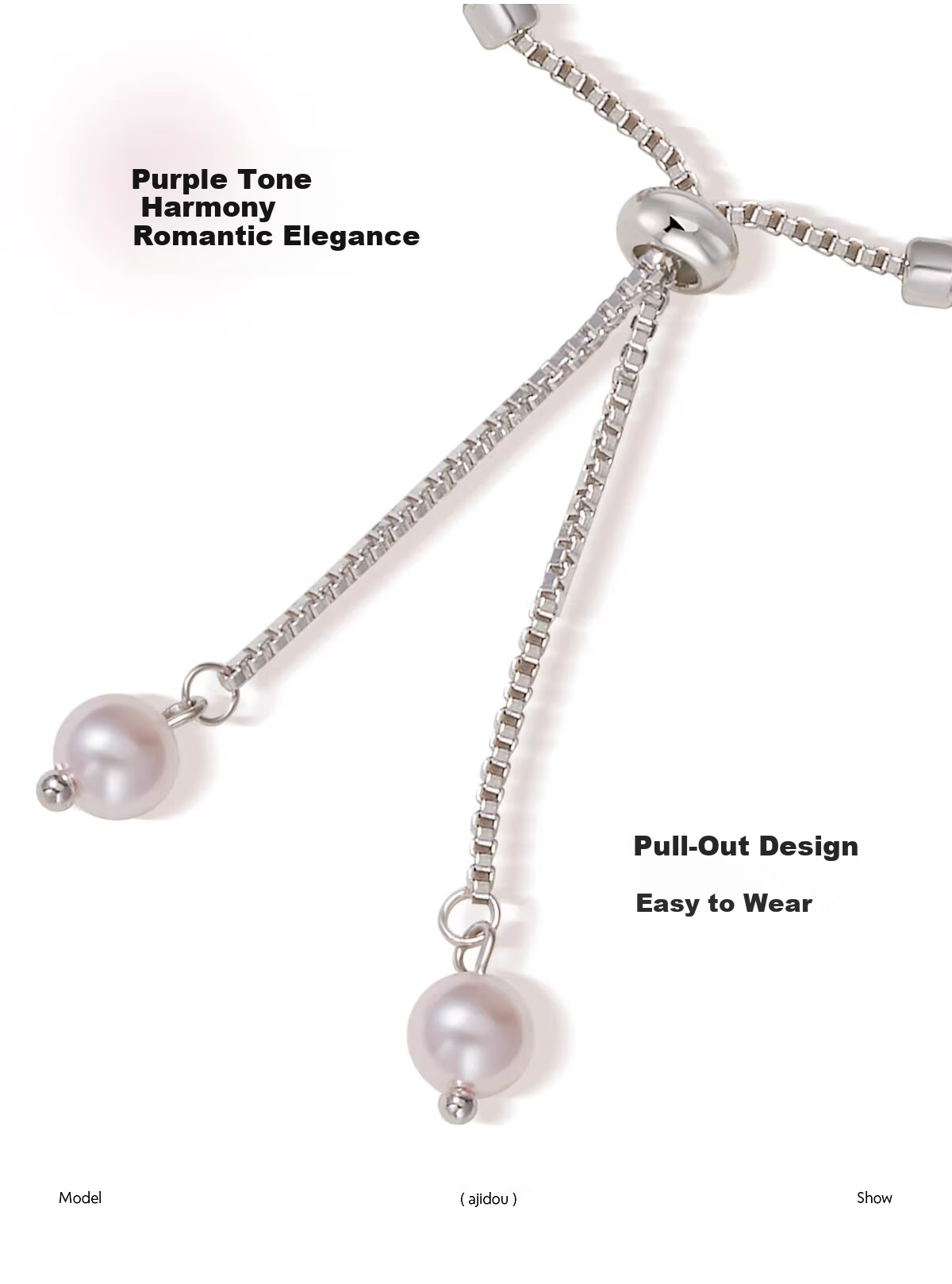 AJIDOU Women's Bracelet Elegant Adjustable Manta Rose Purple Pearl Bangle Birthday Gift for Girlfriend 6