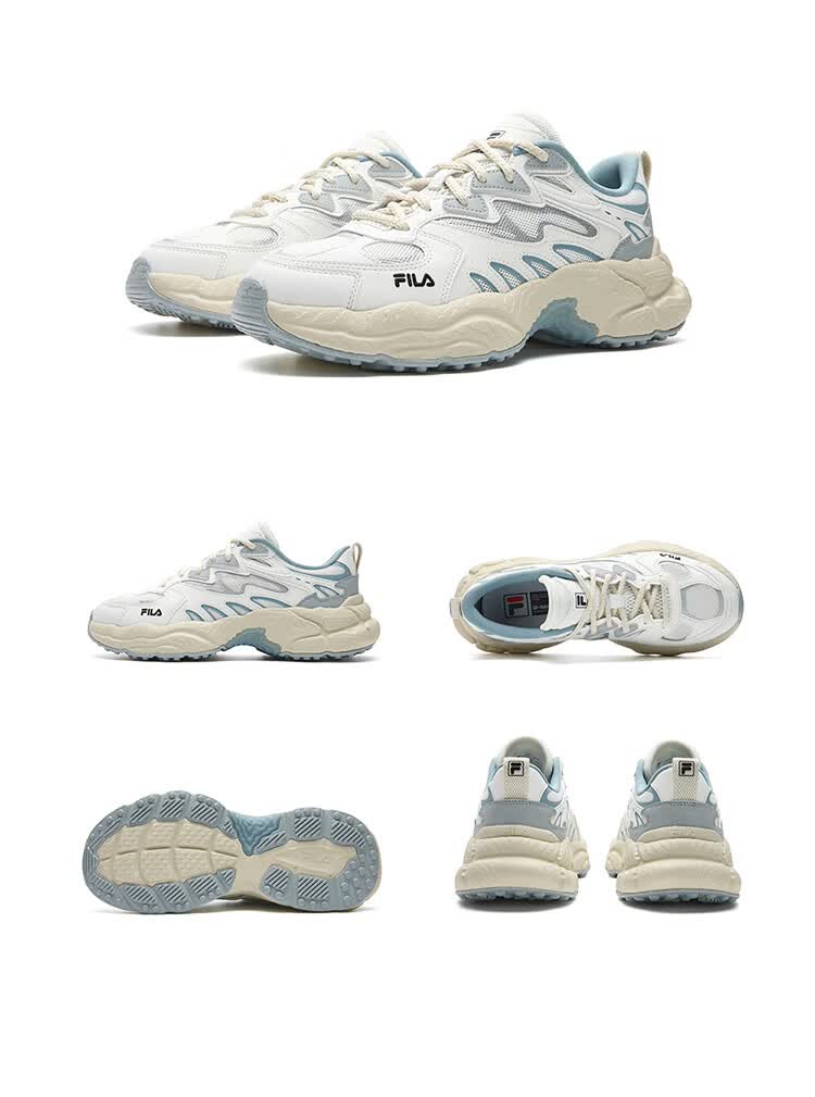 FILA Official Fern Leaf Men's Dad Sneakers 2026 Summer Breathable Casual Sports Shoes 46
