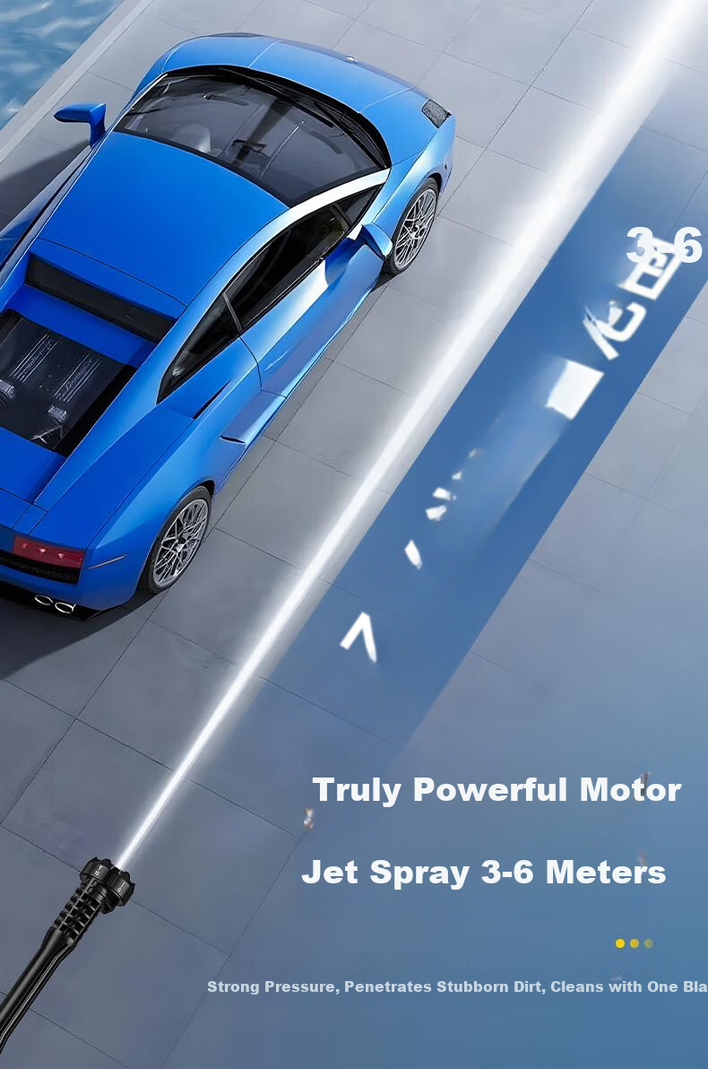 Yiguan Wireless Car Washer Lithium Battery High-Pressure Water Gun Household Electric Cleaning Machine Rechargeable Car Wash Electric Cleaner 16