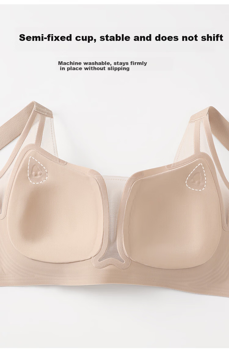 Tingmei Large Bust Exclusive Lifting Anti-Sagging Women's Push-Up Soft Support Seamless Wireless Side Breast Gathering Bra 13