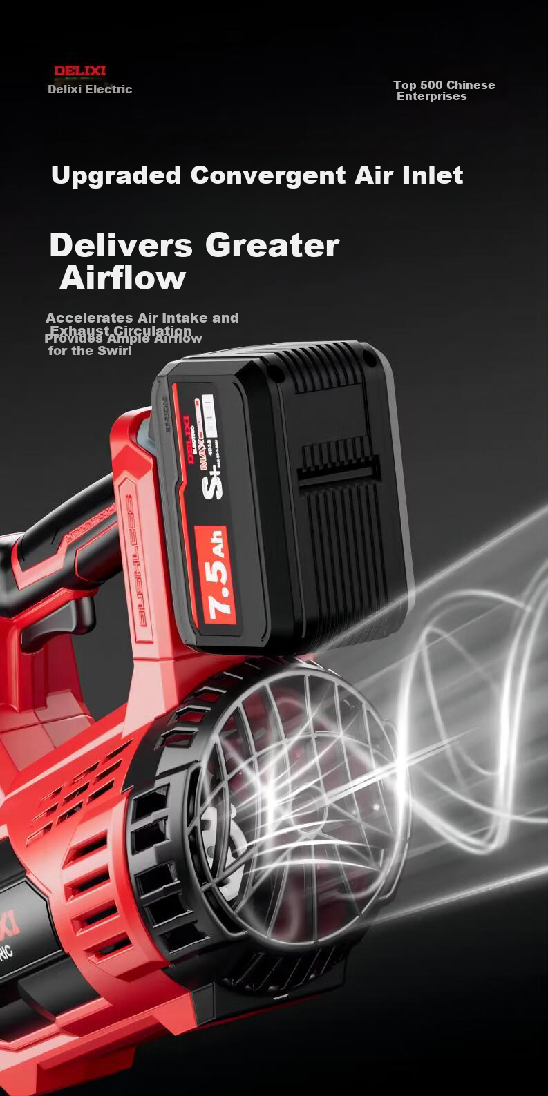 DELIXI ELECTRIC Lithium Battery Blower Snow Blower Cordless High-Power Dust Blower Strong Dust Remover 12