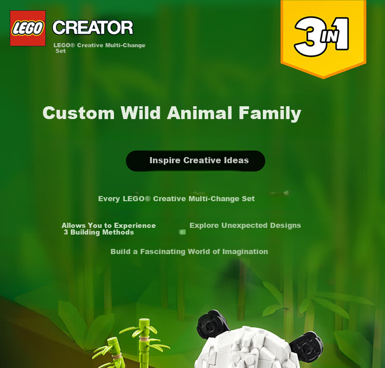 LEGO Building Blocks 31382 Cute Animals: Playful Puppy Boys Girls Kids Toy Gift New Year Decoration 1