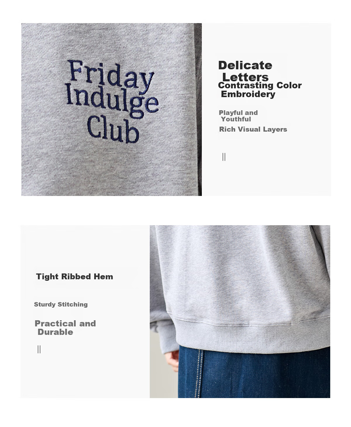 Chushen Spring and Autumn Crew Neck Sweatshirt Women Wilderness Mallard Casual Letter Embroidery Long Sleeve Top S143W1009 5