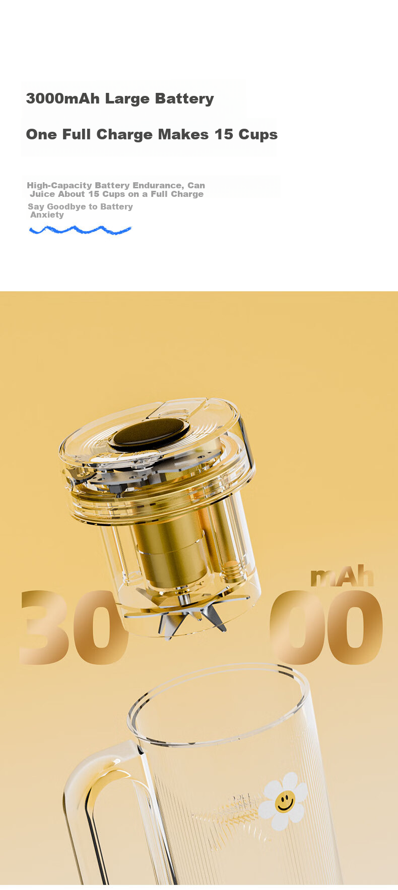 GLASSLOCK GAILANG & WiggleWiggle Collaboration Juicer Cup Ice Tumbler Car Portable Juicer Glass Juice Cup 12-Blade 304 Stainless Steel Ice Crusher 16