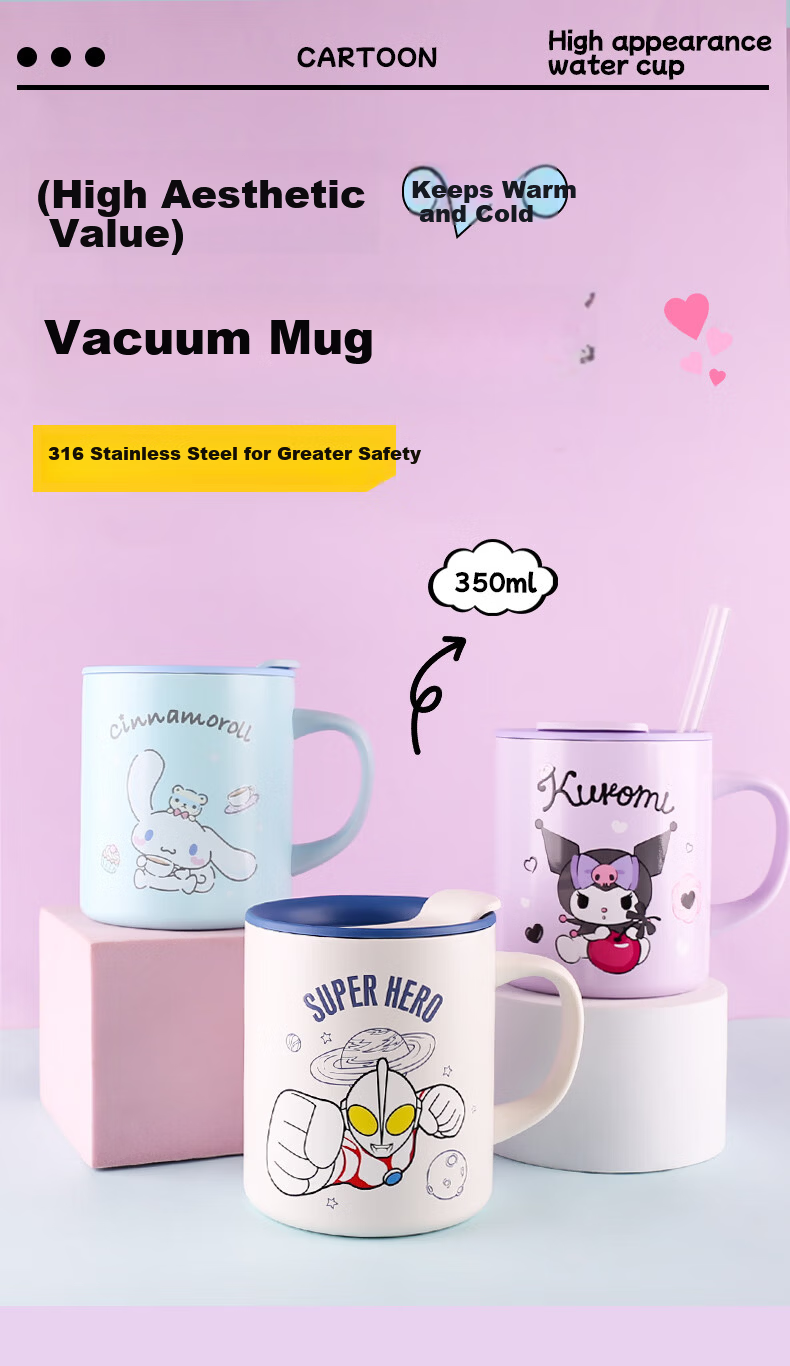 Milonbear Ultraman Kids Milk Mug Insulated Stainless Steel 316 High Temperature Resistant Anti-Drop Graduated Cup 1