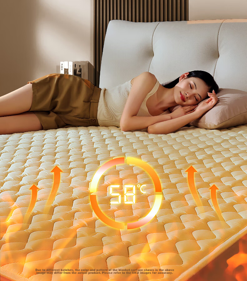 CHIGO Double-Person Water Circulation Electric Heated Blanket 1.8x2m with Water-Electricity Separation Safety 13