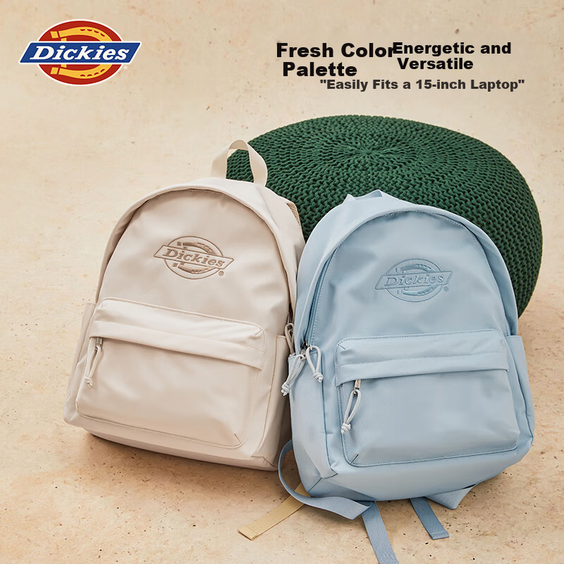 Dickies Large Capacity Backpack Travel Laptop Commuter Bag Fresh Style School Bag for College and High School Students Pink