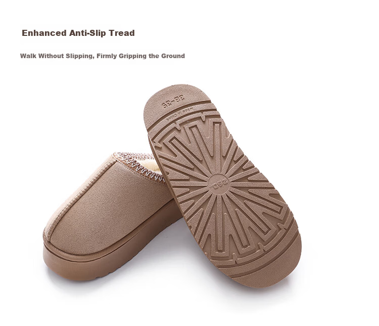 LangSha Autumn Winter New Thick Sole Height Increasing Warm Cotton Slippers for Women Indoor and Outdoor Non-Slip Cotton Slippers Off-White 38-39 7
