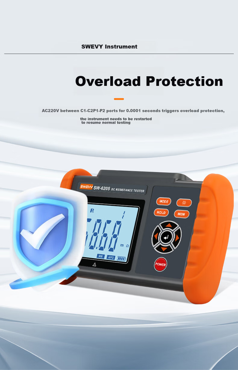 Suwei Milliohm Meter DC Low Resistance Tester Micro Ohmmeter Ohmmeter Micro Ohm Meter Milliohm Resistance Tester SW6205 11