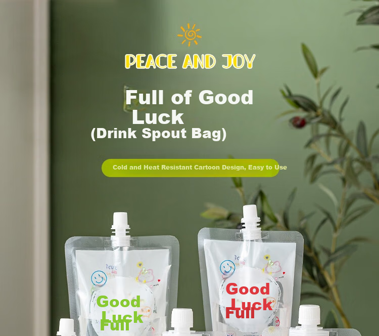 Edo Disposable Spout Bags for Soy Milk and Milk Tea, Beverage Sealing Bags, Portable Herbal Bags 300ml*30 with Free Funnel 1