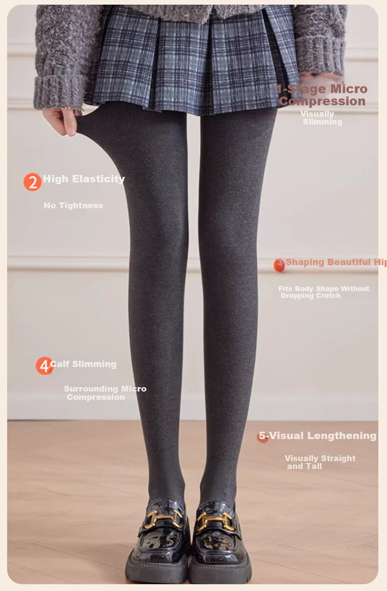 Avandi High Waist Slimming Thickened Fleece-Lined Warm Comfortable Women's Black Foot-Stomping Leggings for Autumn and Winter 6