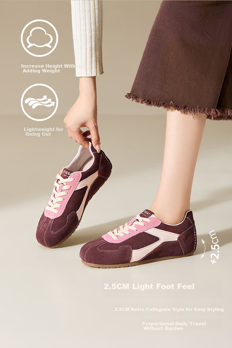 Saturday Vintage German Trainer Women's 2026 Summer New Height-Increasing Soft Sole Lightweight Classic Casual Sports Sneakers 4