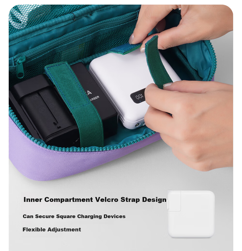 M Square Multifunctional Digital Bag Large Capacity Storage Cable Earphone Camera Organizer Portable Travel Bag Secret Green 9