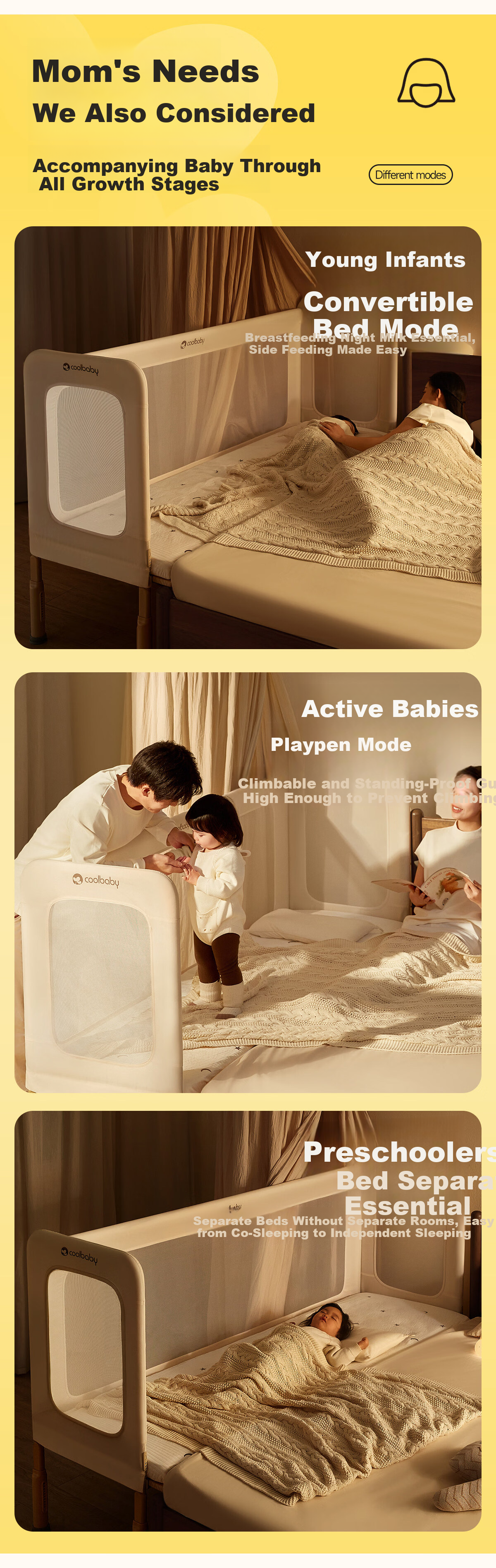Coolbaby 4D Fiber Washable Patchwork Mattress for Baby and Adult (200*60cm) 10