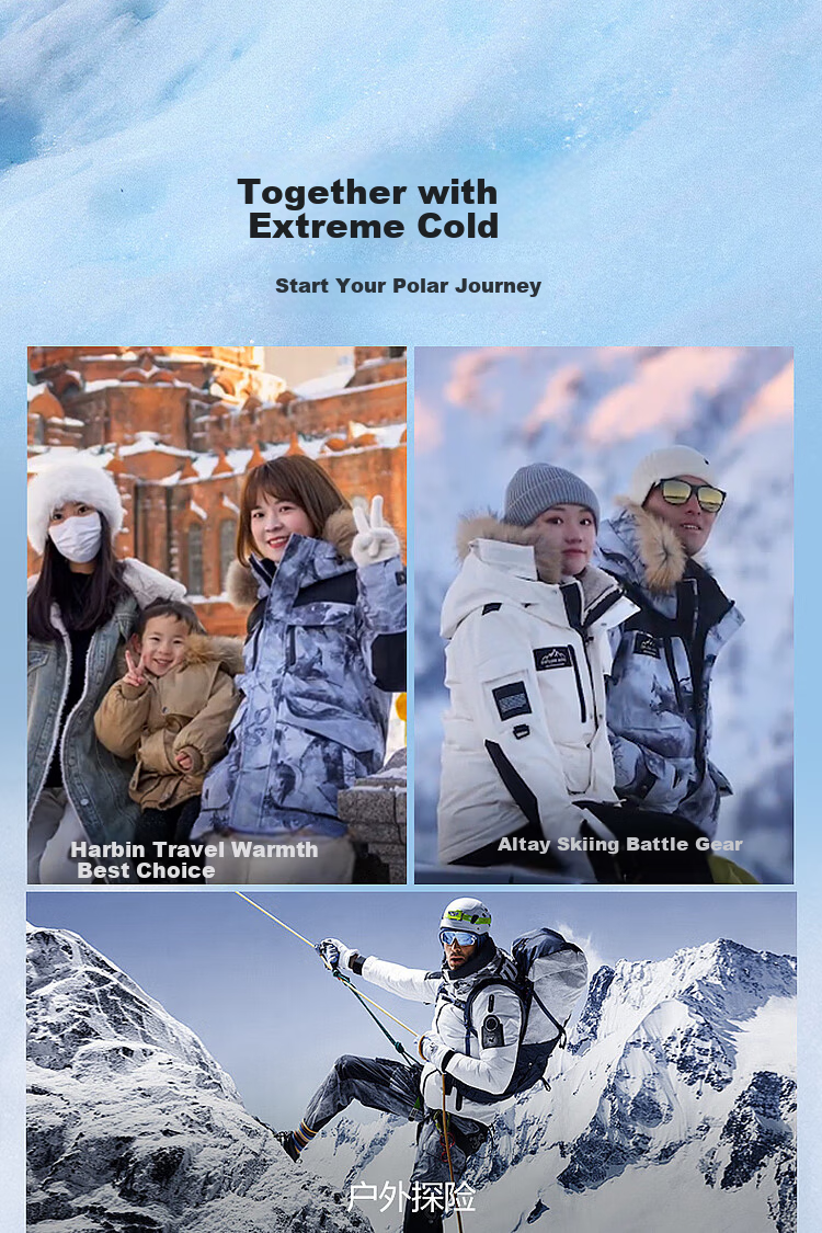 BOSIDENG Extreme Cold Goose Down Jacket Unisex Couple Thickened Long Winter Coat with Large Fur Collar 28
