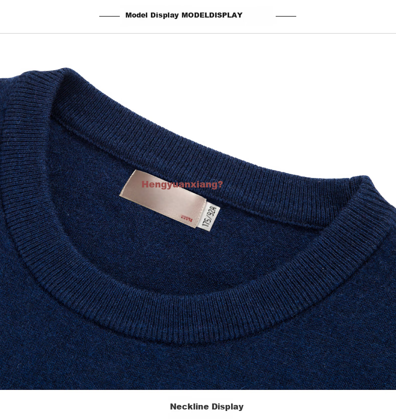 Hengyuanxiang 100% Wool Sweater, Autumn And Winter Round Neck Knit Pullover, Thin Men's Sweater, Medium Gray, L(175) 19