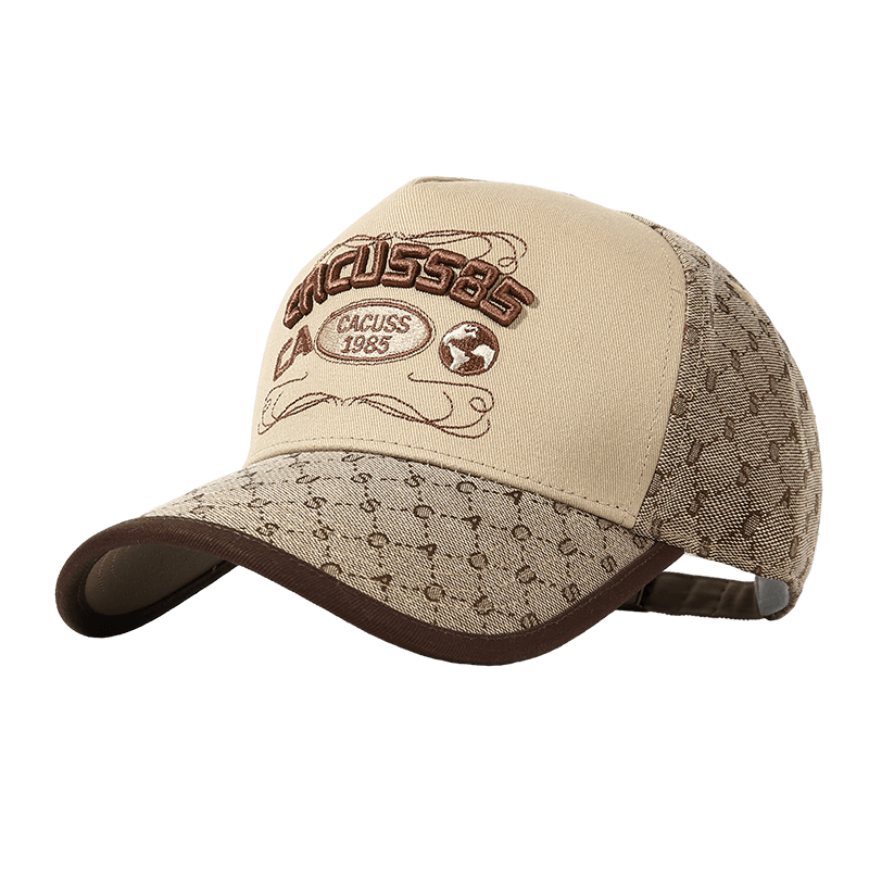 CACUSS Men's Baseball Cap Four Seasons Large Head High Top Slim Face Duckbill Sports Sun Hat Khaki Luxury