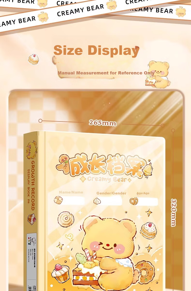 Shuxing A4 Growth File Record Book Loose-leaf DIY Manual Kindergarten Baby Transparent Photo Album Commemorative Certificate Collection Book Boys Girls Art Work Photo Storage Book 11