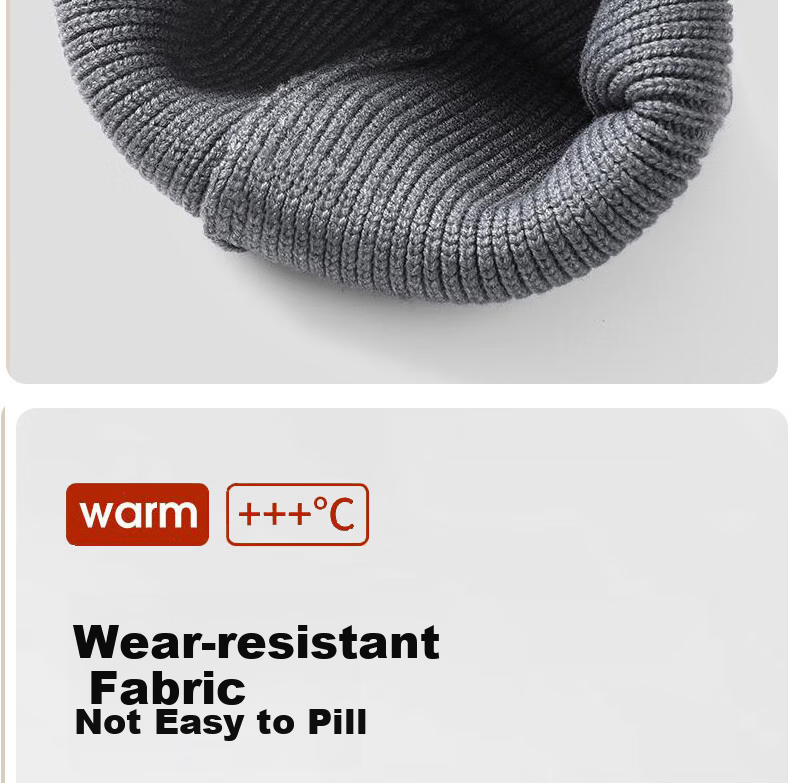 Woodpecker Men's Winter Warm Thickened Knitted Cotton Hat Windproof Cycling Beanie 10