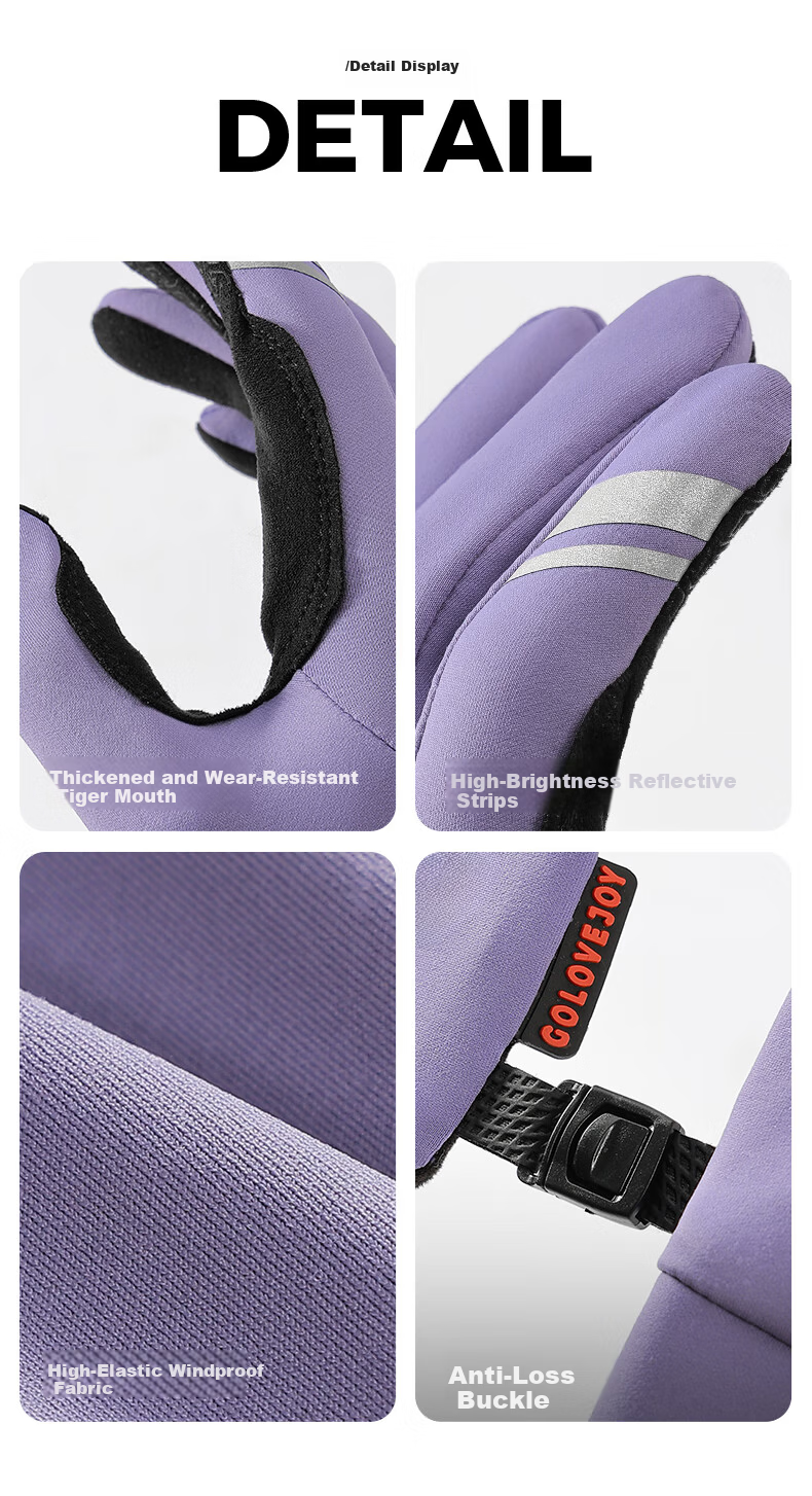 GOLOVEJOY Professional Cycling Gloves Women Autumn Winter Non-Slip Shock Absorption Road Bike Bicycle Gloves Men M Lilac Purple 7