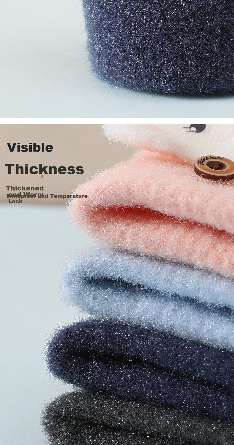 Langsha Children's Warm Gloves Cute Flower Cat Autumn Winter Baby Five-Finger Detachable Full Finger Gloves for Boys and Girls Elementary Students 7