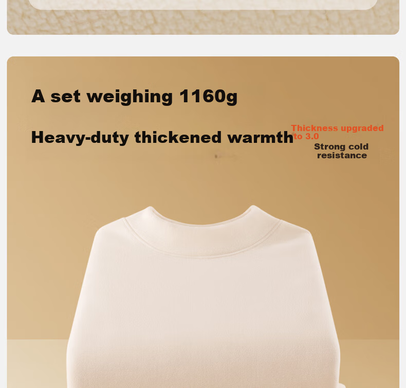 Urban Beauty Class A Middle-aged and Elderly Women's Thermal Underwear Set with Extra Thick Fleece Lamb Wool, Autumn Top and Bottom, 2XL 9