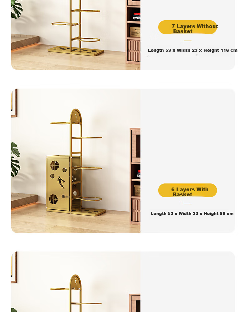 Leaijia Basketball Hoop Storage Rack Home Indoor Football Volleyball Badminton Storage Basket Student Ball Rack Sports Equipment Organizer 18