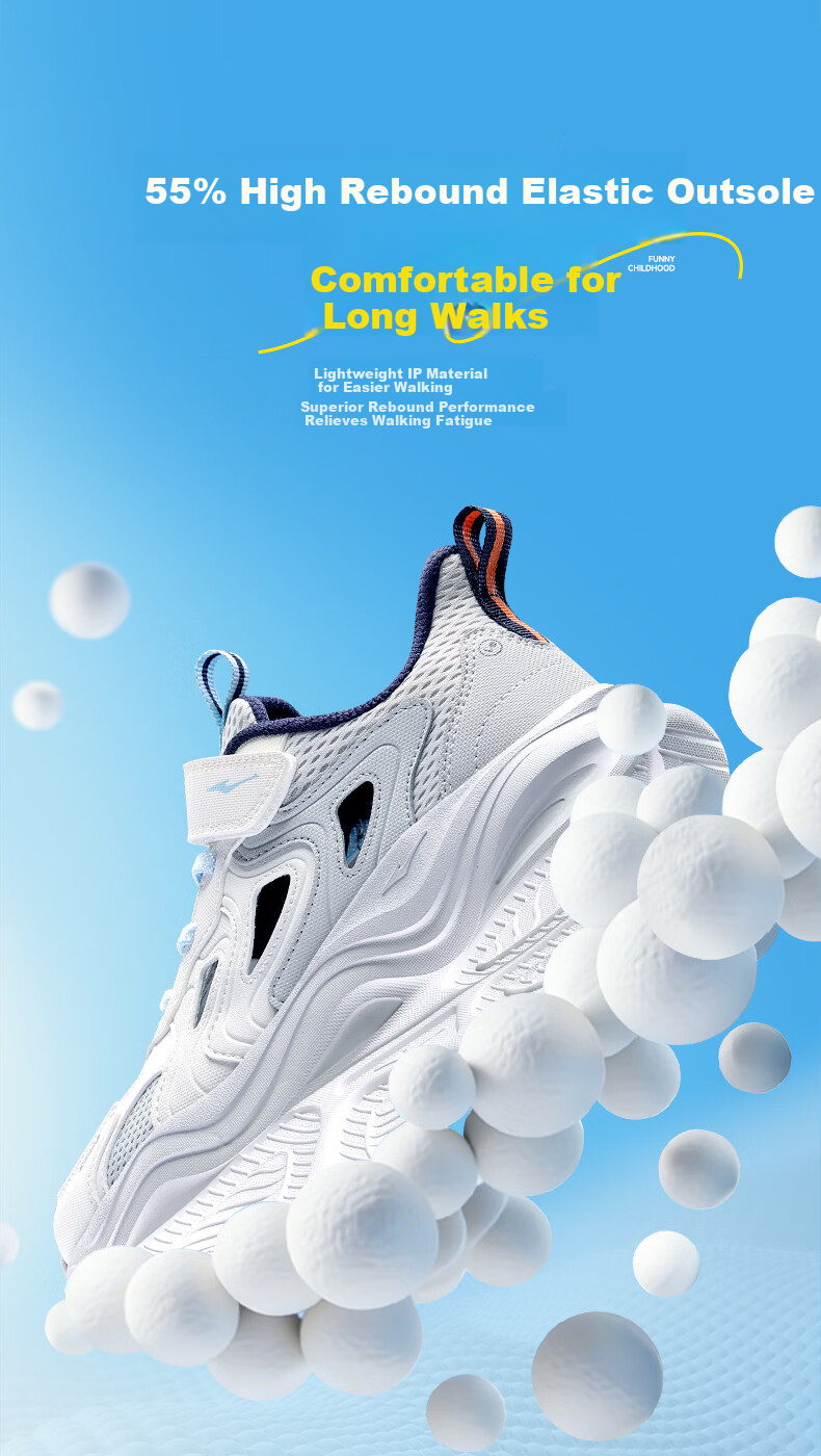 ERKE Kids Unisex Frame Shoes Children's Summer Breathable Creek Sandals Microcrystalline White/Clean Water Color Size 37 7