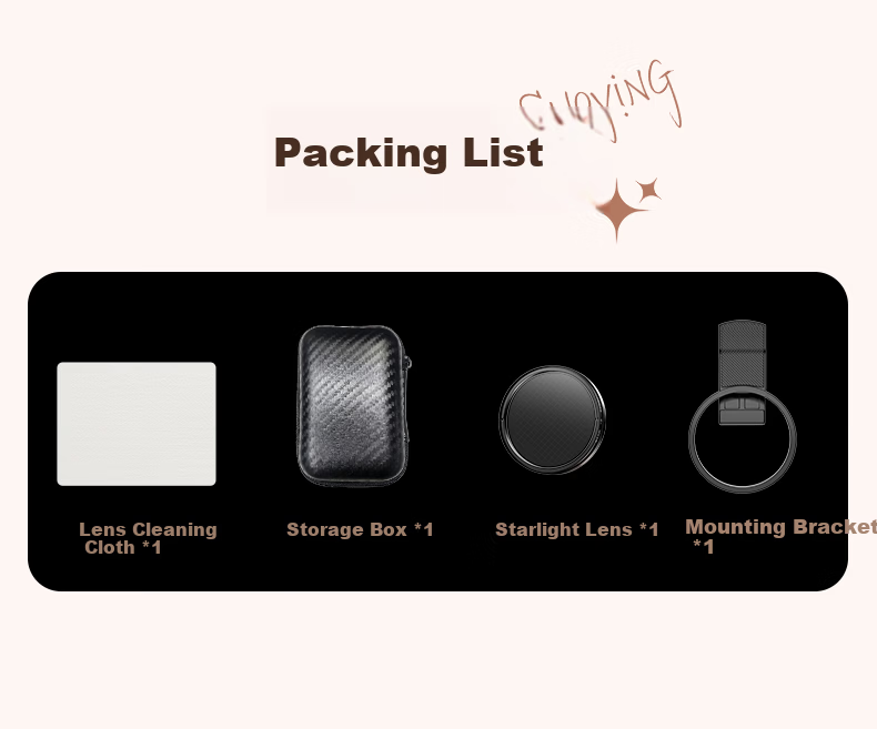 Suoying [Hot Sale 200W] Adjustable Starlight Lens 8-Line 67mm Starburst Filter for Mobile Phone Camera External Photography Tool Night Sky Jewelry Night Scene Starlight Filter 22