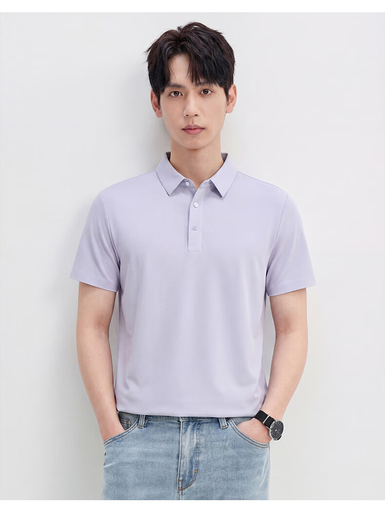 ROMON 7A Antibacterial Short Sleeve Polo Shirt Men Summer Cool Touch Sun Protection Business Shirt 18