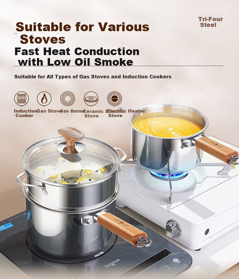 Sansige® 316 Stainless Steel Baby Food Milk Pot Infant Steamer and Cooker 9