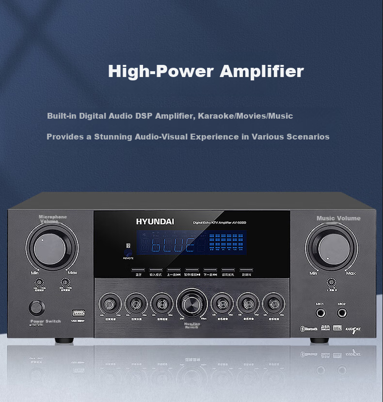 HYUNDAI K960 Home KTV Sound System Full Set Three-Way Home Theater Karaoke Singing Equipment 6