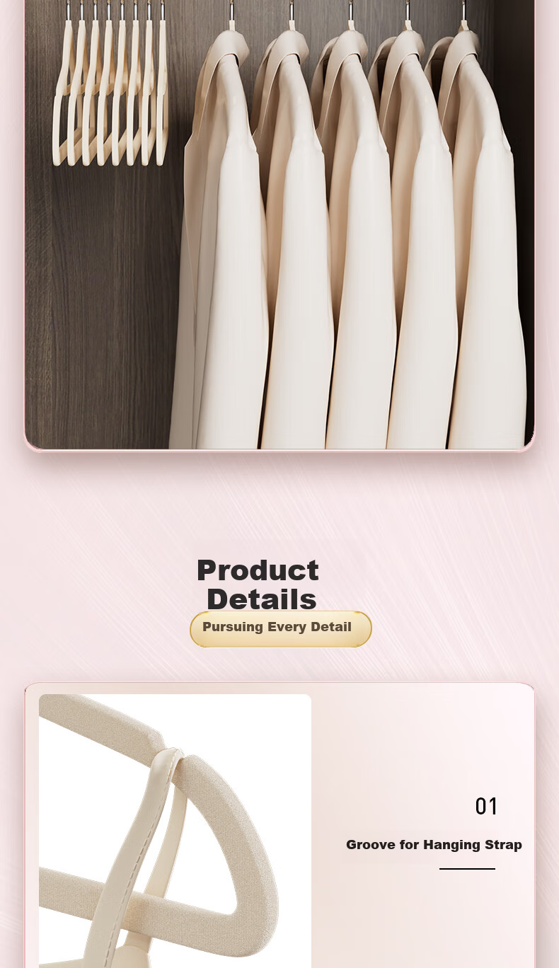 MENGTING Hangers, Non-Slip, Flocked, for Home Use, Adult Clothes Hangers, Dormitory Drying Rack, 10-Pack 3