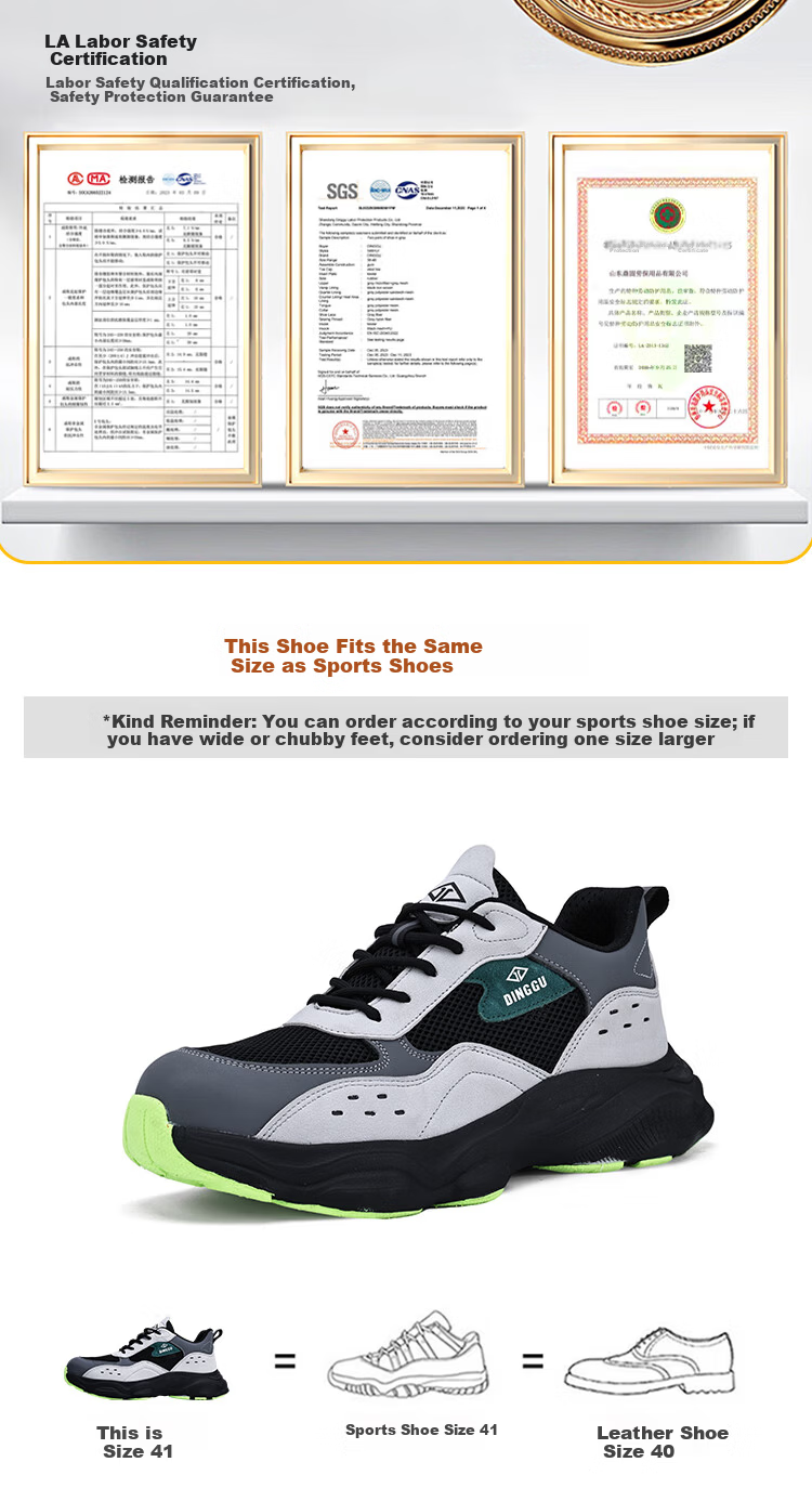 Dinggu Safety Shoes Men's Anti-Smash Anti-Puncture Steel Toe Lightweight Soft Sole Work Shoes New JD1632A39 5