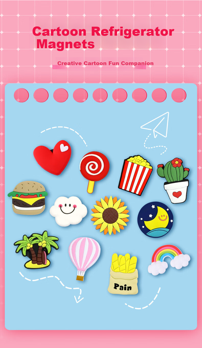 Befon Refrigerator Magnets, Magnetic Stickers, Creative Chinese Style Fridge Decals, Decorative Magnetic Pads, Pack of 10, 2899 2