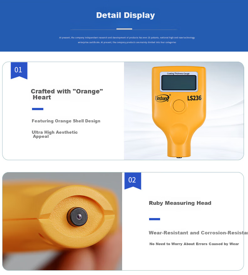 Linshang Coating Film Thickness Gauge LS239 High-Precision Used Car Coating Thickness Meter for Measuring Iron Powder Putty 13