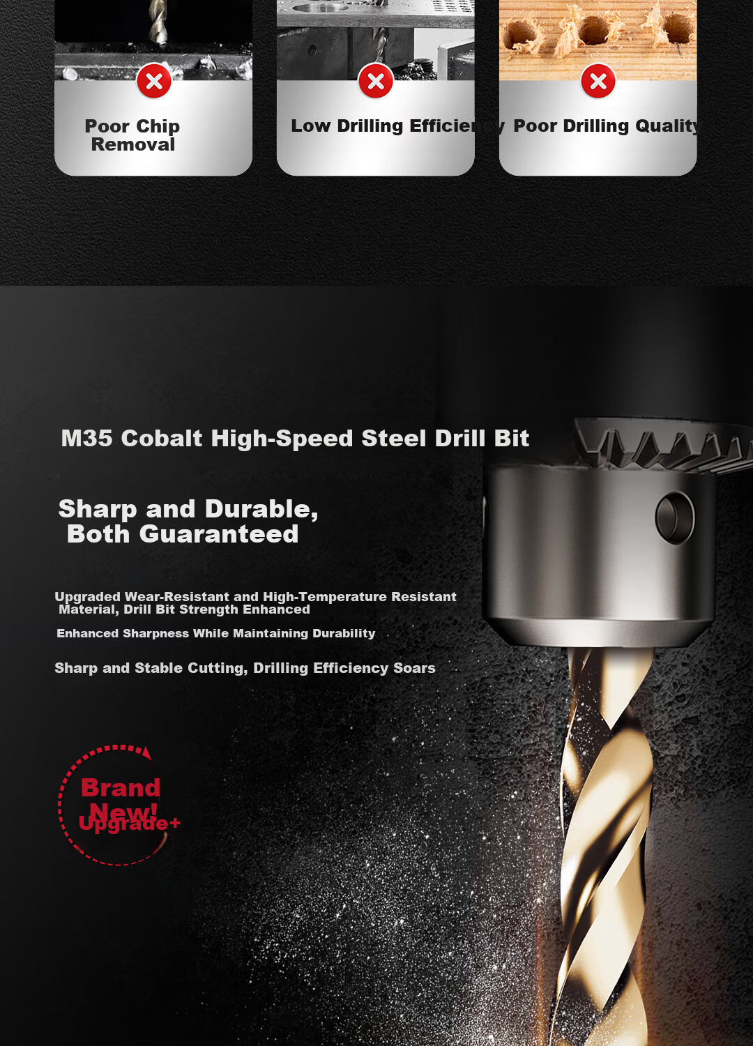 Deli M35 High Cobalt Industrial Grade 3.2mm Twist Drill Bits for Concrete Metal Stainless Steel, 10 Pieces Box 4