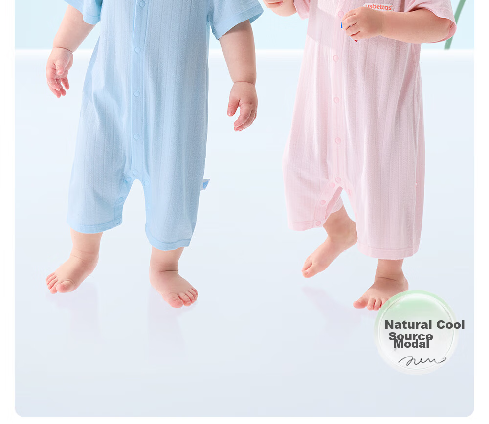 Betis Baby Romper Summer Thin Short Sleeve Modal Breathable Pajamas Infant Summer Onesie Crawling Suit 8