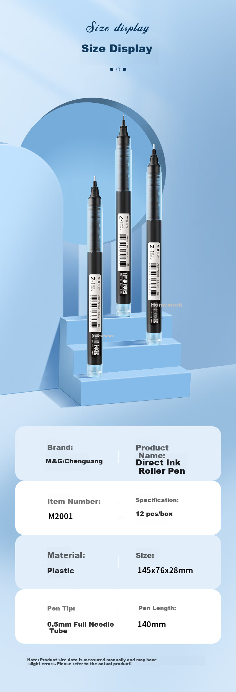 M&G 0.5mm Black Quick-Dry Gel Ink Pen Rollerball Office Supplies ARPM2001 12-Pack 3