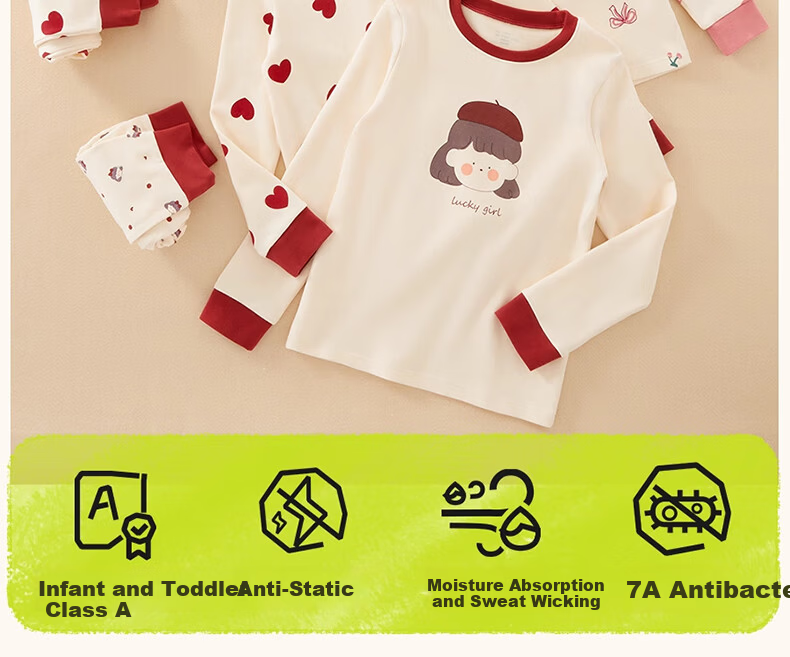 Mianqixiong Children's Cotton Pajamas Spring and Autumn New Thin Cotton Homewear Set for Boys and Girls Baby Autumn Clothes Set - Size 120 3