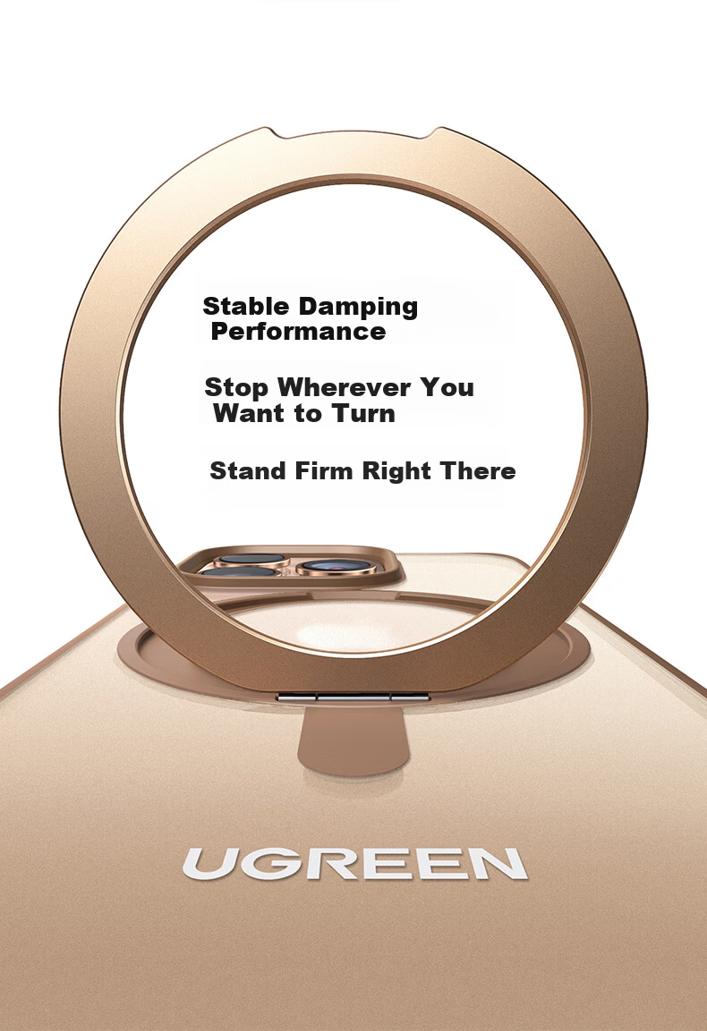 UGREEN 360° Invisible Magnetic Stand Case for iPhone 16 Pro, Matte Anti-Yellowing, Airbag Shockproof, Anti-Fingerprint Protective Cover 7
