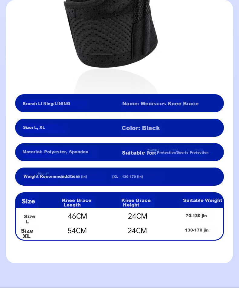 LI-NING Summer Thin Knee Brace Meniscus Injury Sports Protective Joint Knee Support for Men and Women Hiking Basketball Running Walking 17