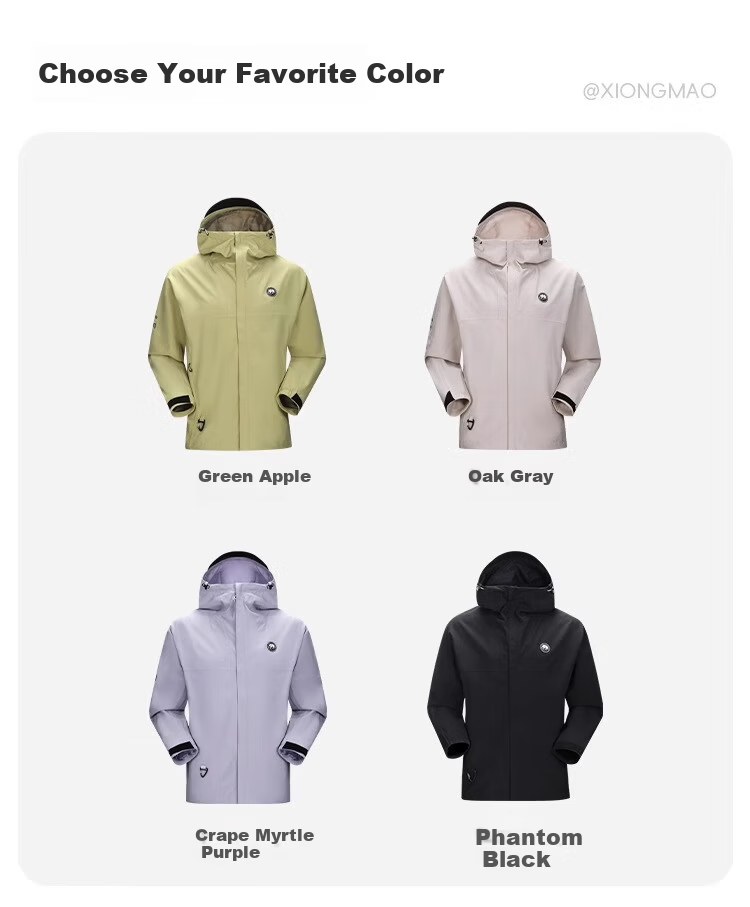 CAMEL Panda Outdoor Single-Layer Waterproof Hard Shell Colorblock Jacket for Men and Women A34BA46169 Lavender Purple S 9